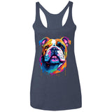 Bulldog Artzy Ladies' Triblend Racerback Tank