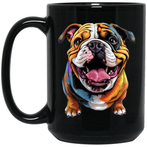 Bulldog Cheesy 15 oz. Black Mug
