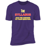 Syllabus Premium Short Sleeve Dark T-Shirt for Teachers