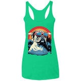 Summertime Bulldog Ladies' Triblend Racerback Tank