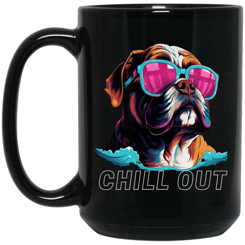 Bulldog Chilly 15 oz. Black Mug