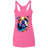 Bulldog Artzy Ladies' Triblend Racerback Tank