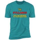 Syllabus Premium Short Sleeve T-Shirt for Teachers
