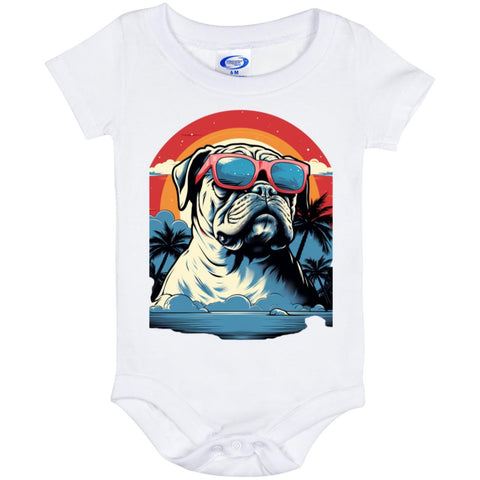 Summertime Bulldog Baby Onesie 6 Month