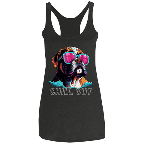 Bulldog Chilly Ladies' Triblend Racerback Tank