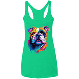 Bulldog Artzy Ladies' Triblend Racerback Tank