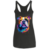 Bulldog Artzy Ladies' Triblend Racerback Tank
