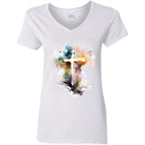 Believe Ladies' 5.3 oz. V-Neck T-Shirt