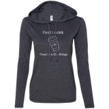 Coffee First Ladies LS T-Shirt Hoodie