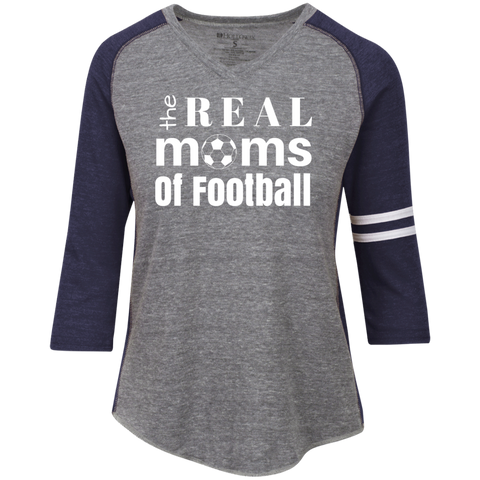 Real Football Moms Ladies' Vintage V-neck T-Shirt