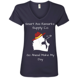 Smart A Make My Day Ladies' V-Neck Tee
