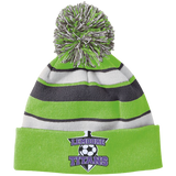 Striped Beanie with Pom