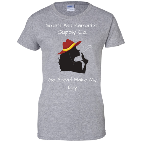 Smart Cowgirl Wht Ladies 100% Cotton T-Shirt