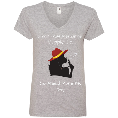Smart Cowgirl Wht Ladies' V-Neck Tee