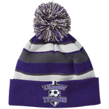 Striped Beanie with Pom