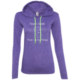 Coffee First Ladies LS T-Shirt Hoodie